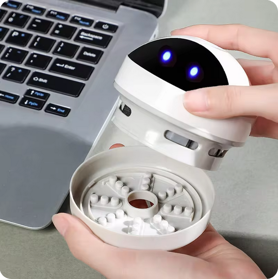 مكنسة مكتبية محمولة – شحن USB وشفط قوي