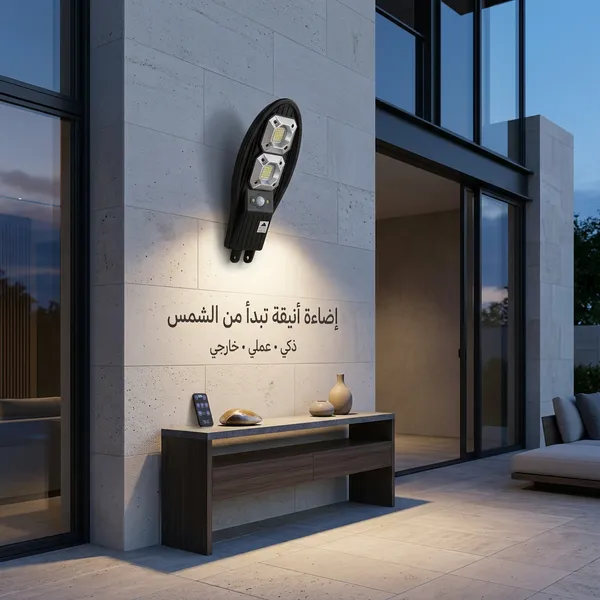 كشاف طاقة شمسية ذكي بتصميم عصري | عدسات LED قوية | مزود بريموت كنترول | إضاءة خارجية للمداخل والحدائق | ضمان عام - الصورة 7