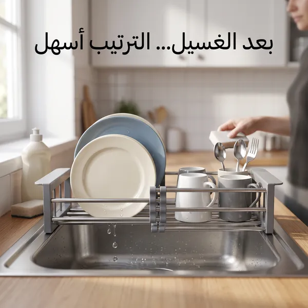 مصفاة صحون استيل قابلة للتعديل والطي لتناسب جميع أحجام الأحواض - الصورة 5