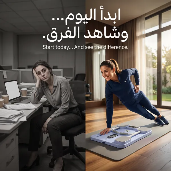 لوح بيلاتس قابل للطي مع أحزمة مقاومة لتمارين الجسم بالكامل بشاشة رقمية - الصورة 4
